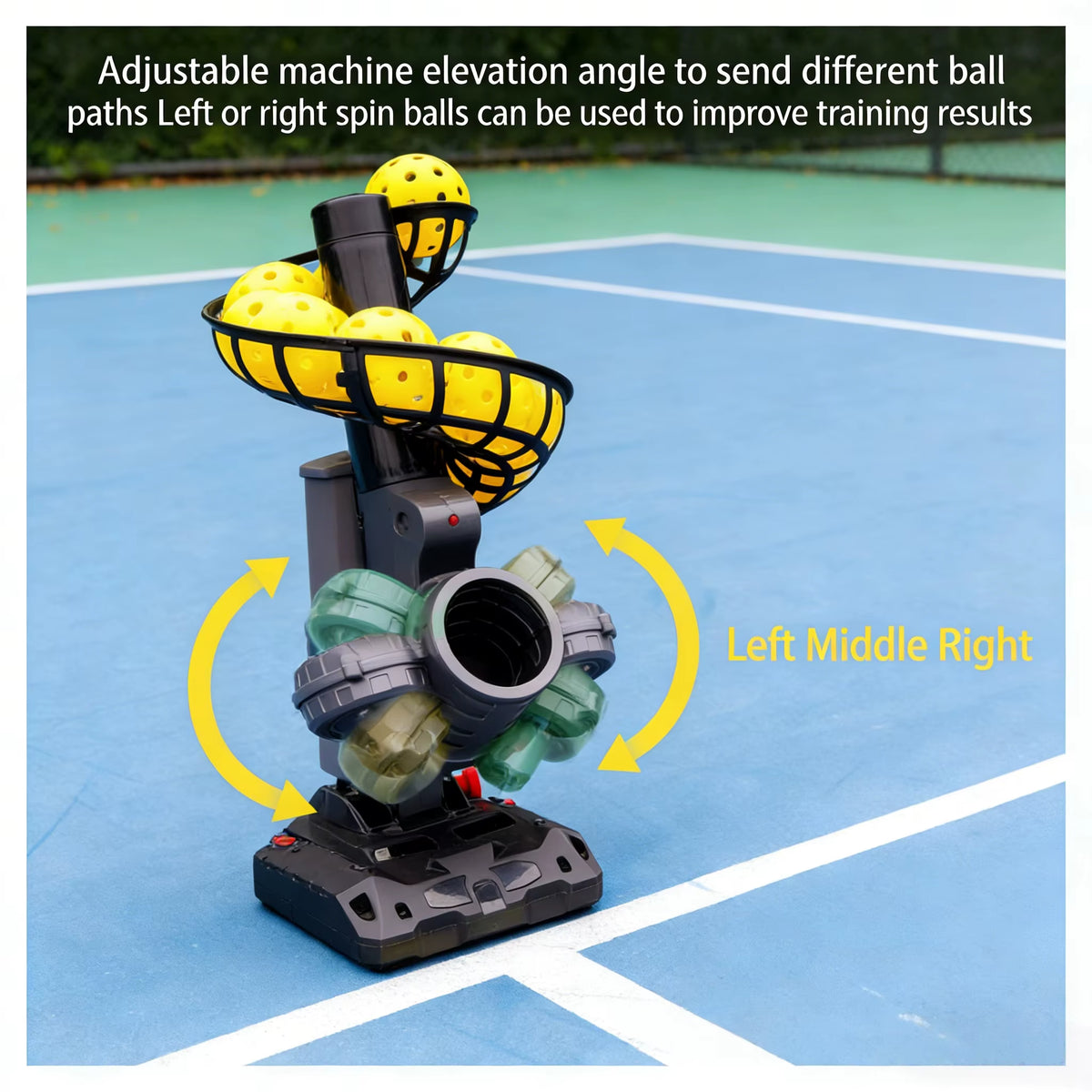 Advanced Pickleball Training Machine with Adjustable Speed, Variable Trajectory, and Automatic Ball Launching for Solo Practice for All Ages