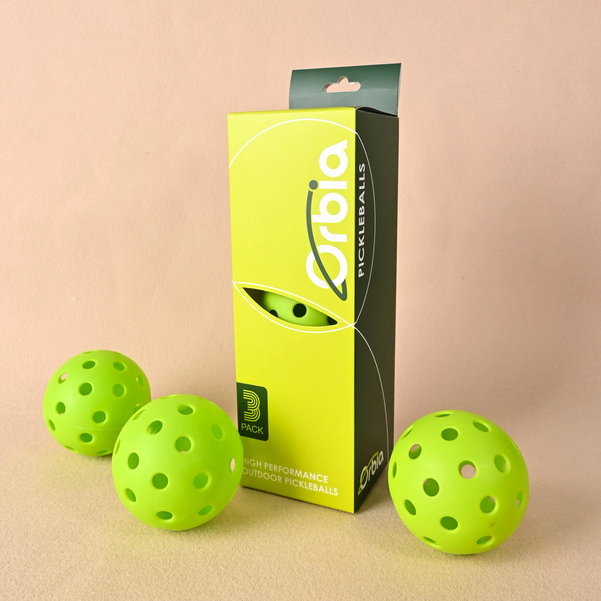 Durable 3-Piece Outdoor Pickleball Set with 40 Holes - Standard 74mm Training Balls