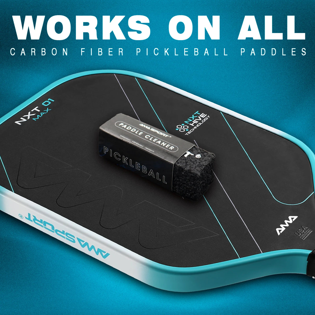 AMASPORT Pickleball Paddle Eraser - Durable Rubber Cleaner for Stains and Scratches, Effective Racket Cleaning Accessory