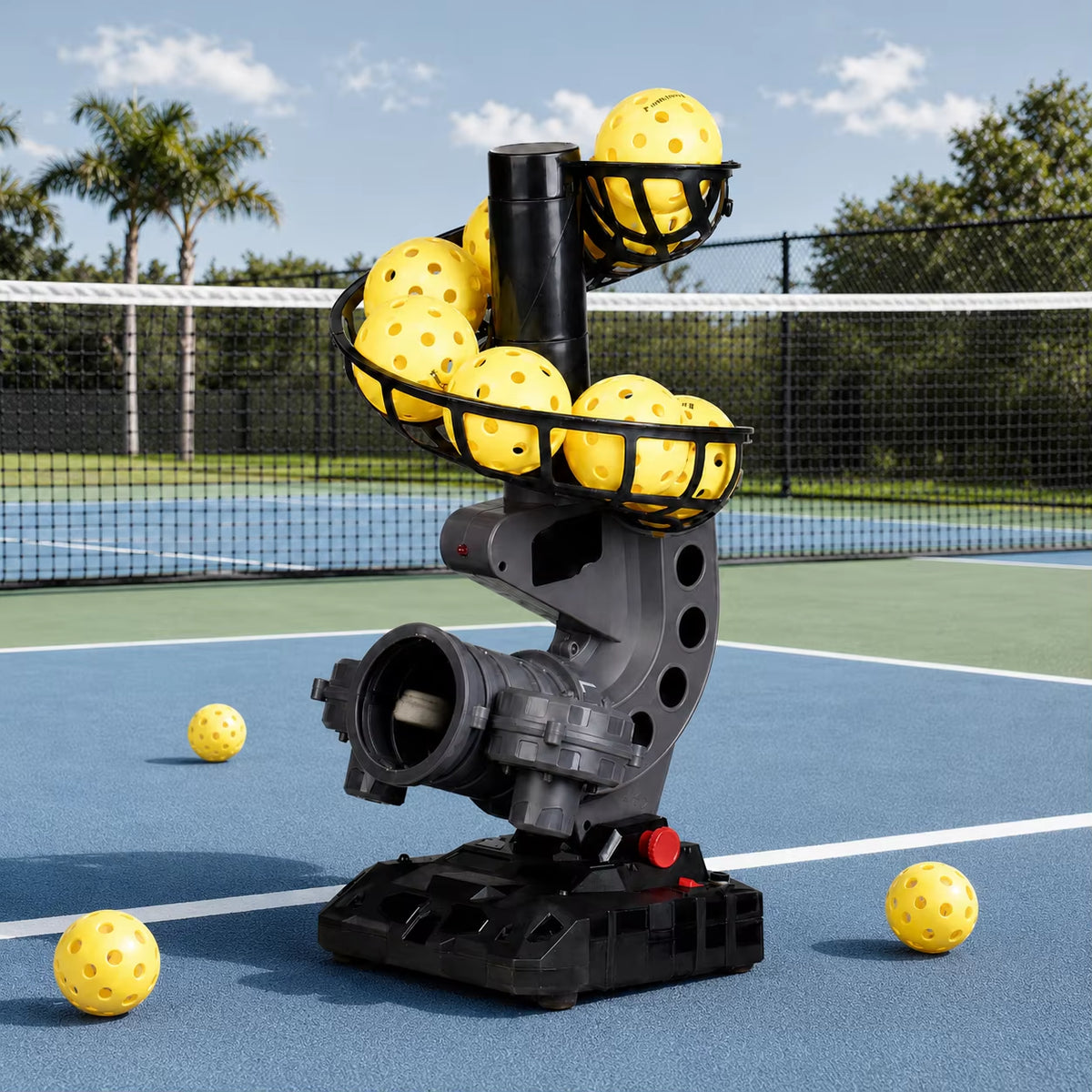 Advanced Pickleball Training Machine with Adjustable Speed, Variable Trajectory, and Automatic Ball Launching for Solo Practice for All Ages