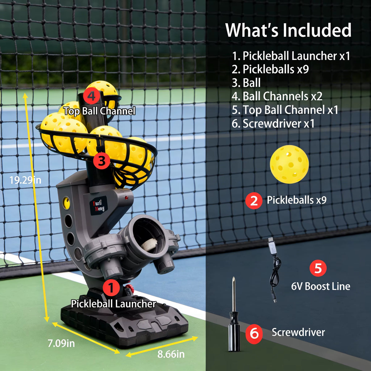 Advanced Pickleball Training Machine with Adjustable Speed, Variable Trajectory, and Automatic Ball Launching for Solo Practice for All Ages